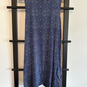 Blue Patterned Sleeveless Dress